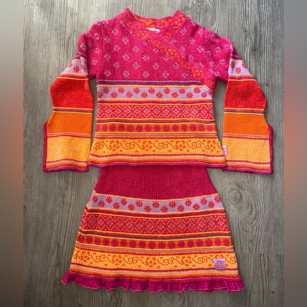 Clayeux Girl’s 8 Long Sleeve Skirt Set Made in France